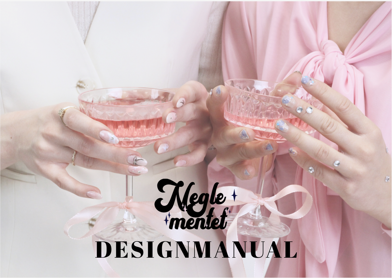 design manual pink blå negle nail art flot glitter